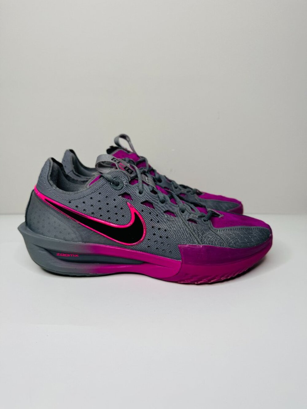 Nike Air Zoom GT Cut 3 Cut ZoomX Lace Up Sneakers Mens 10 Hot Fuchsia Smoke Grey